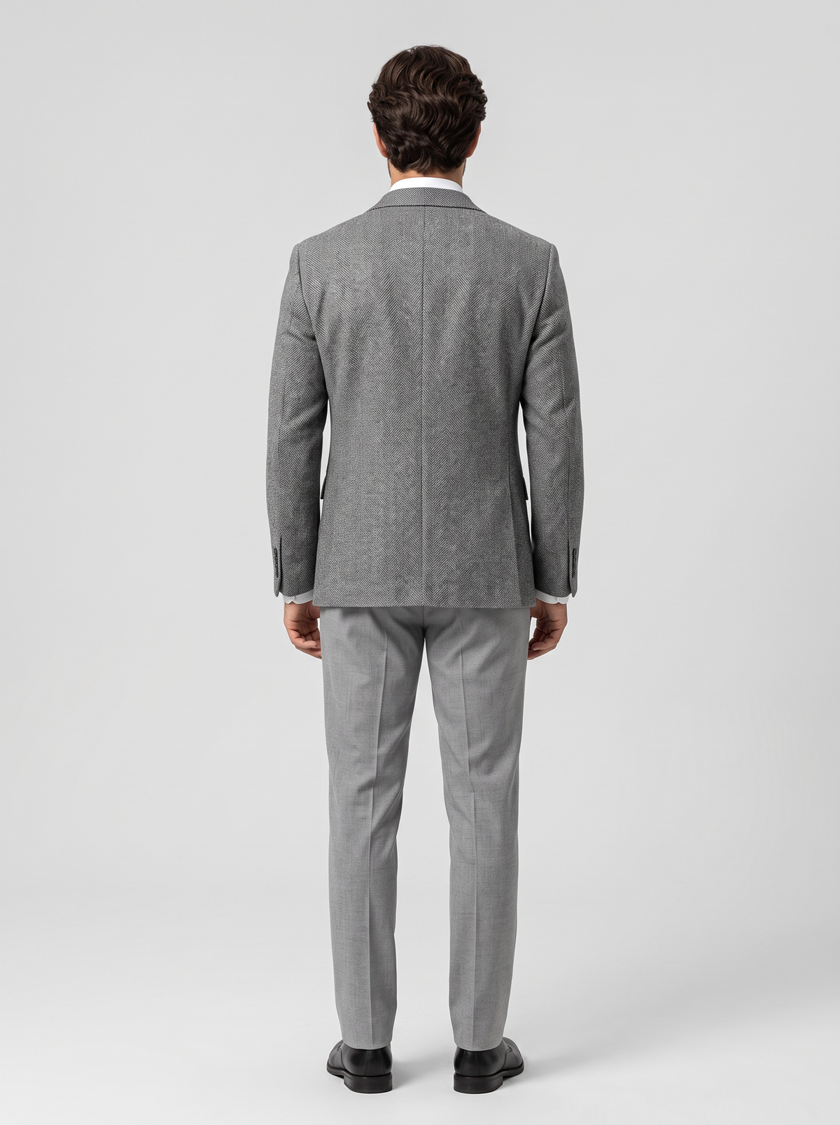 Men's Textured Wool Blend Blazer in Grey – view 3