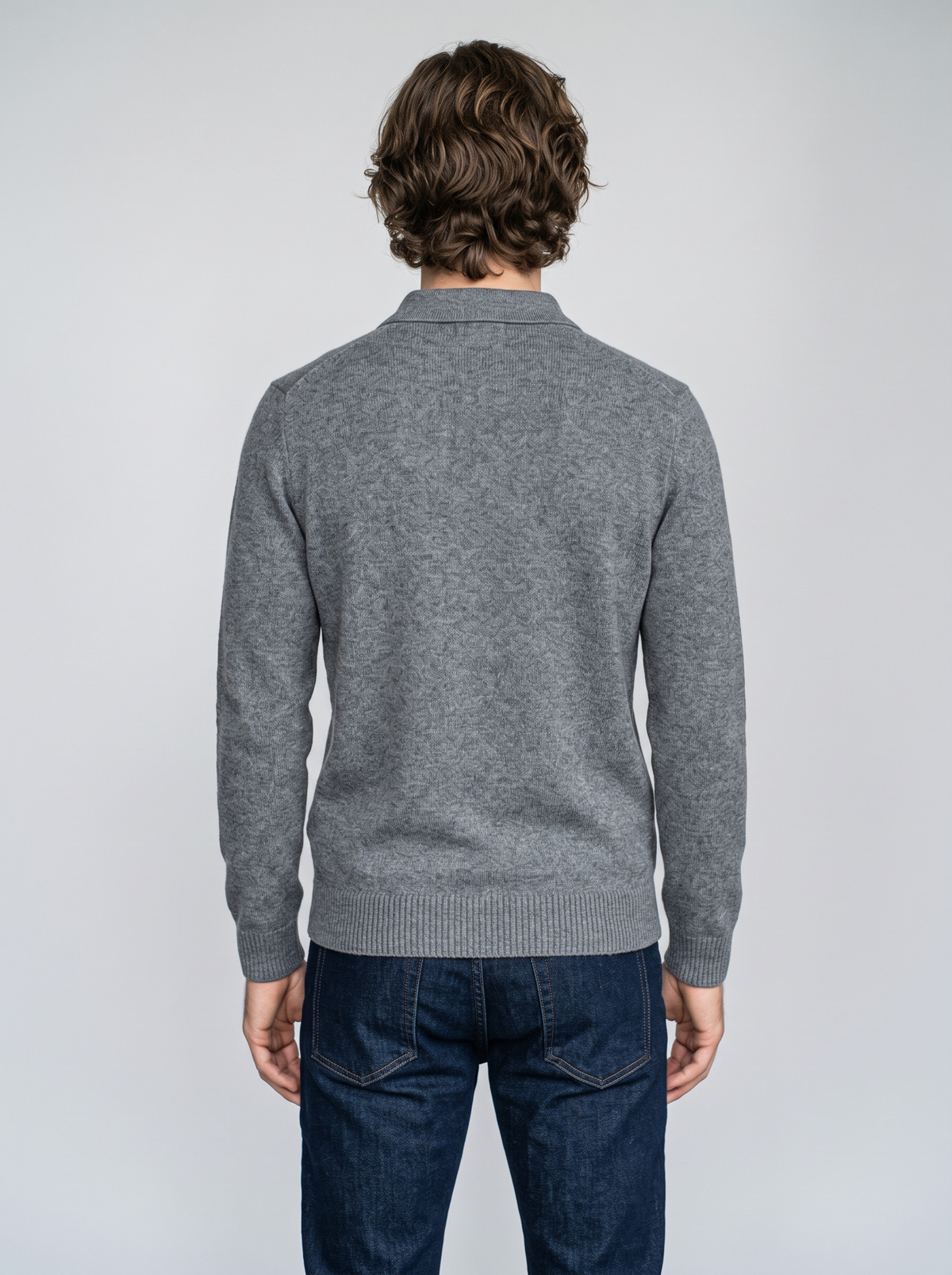 Men's Lightweight Knitted Polo Jumper – Button Collar