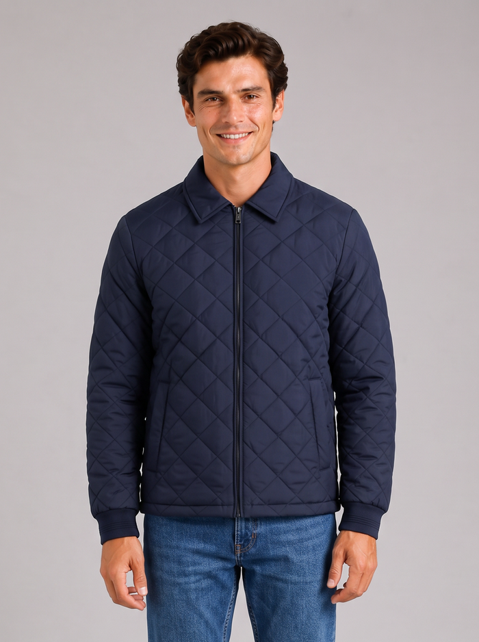 Men's Lightweight Padded Jacket – Collared Zip Up