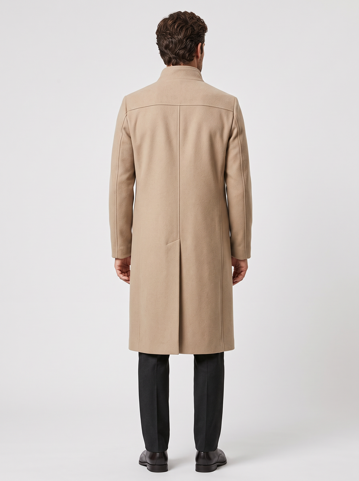 Men's Long Straight Cut Overcoat – Smart Winter Coat