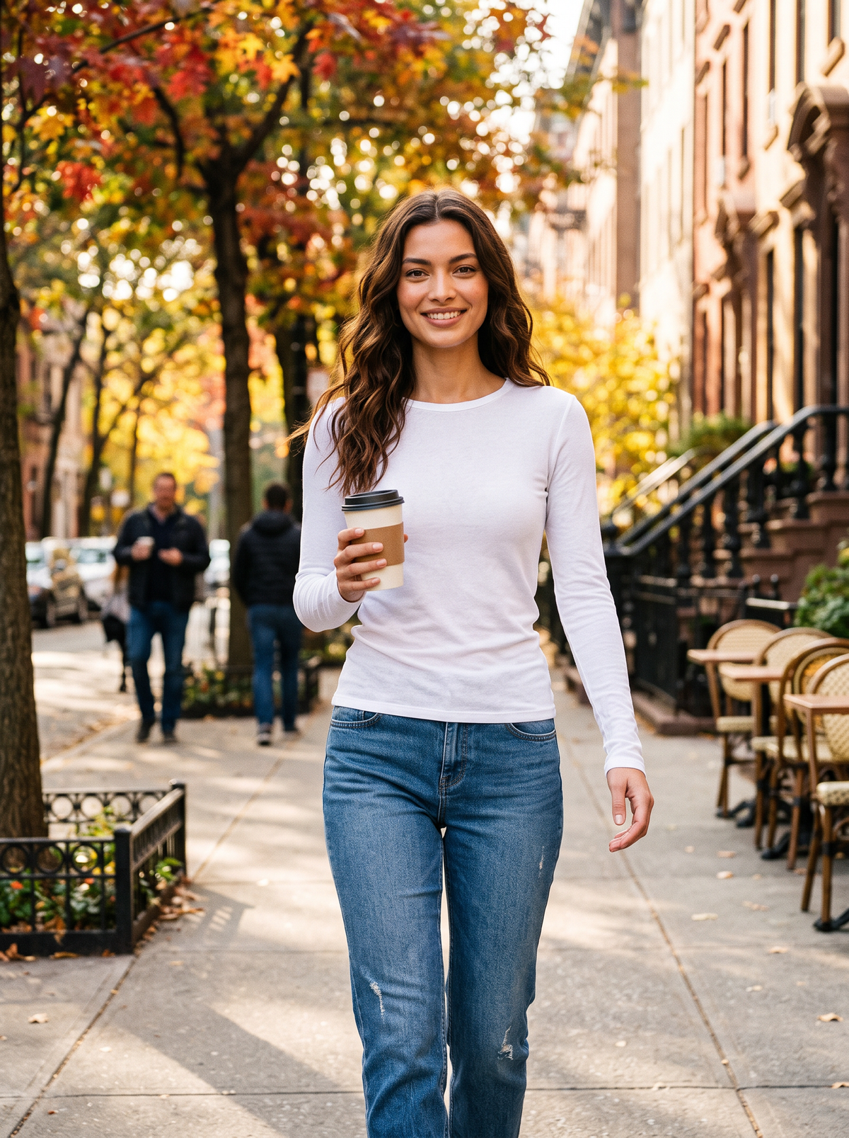 Women's Slim Fit Long Sleeve Top – Fine Knit Crew Neck
