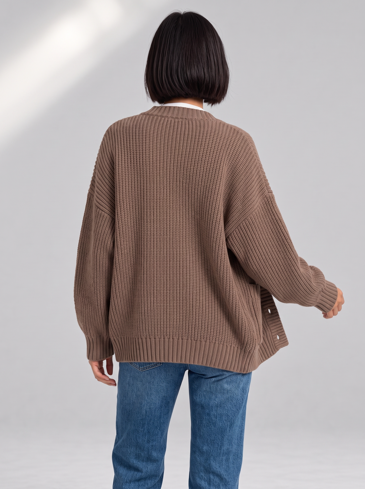 Women's Oversized Chunky Knit Cardigan – Button Front