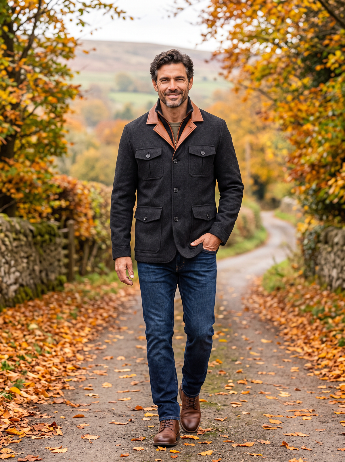 Men's Vintage Field Jacket – Button Front Autumn Coat