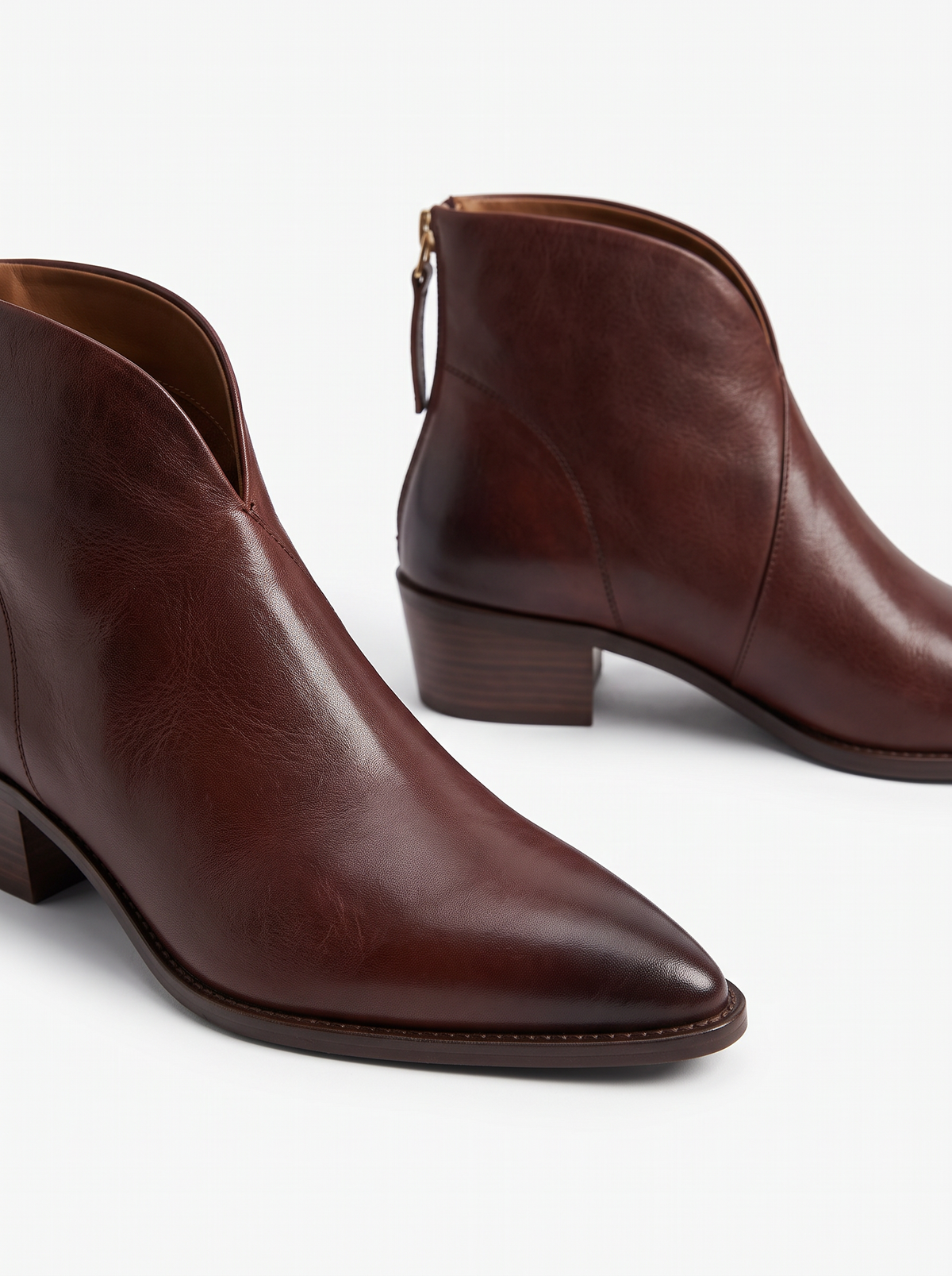 Women's Pointed Toe Ankle Boots – Low Block Heel