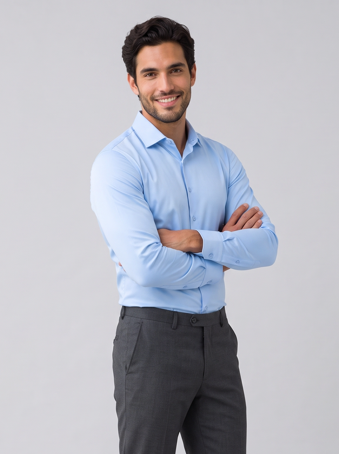 Men's Slim Fit Satin-Look Stretch Dress Shirt – Tailored Smart Shirt – Covert Club product image 5