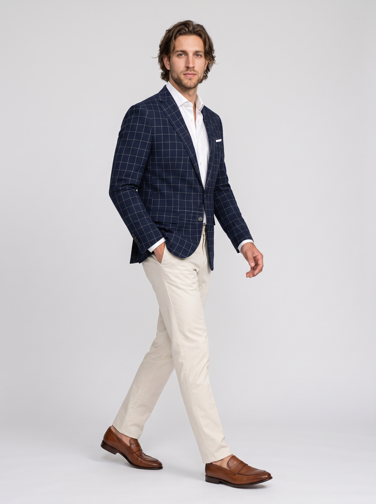 Men's Tailored Windowpane Blazer – Smart Tailored Jacket – Covert Club product image 3