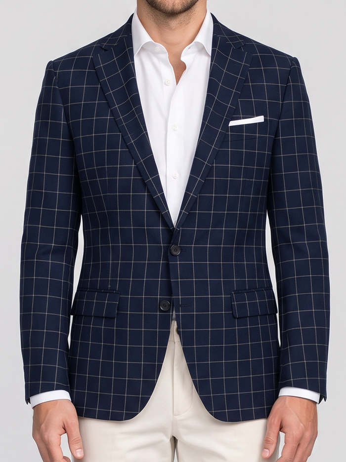 Men's Tailored Windowpane Blazer – Smart Tailored Jacket – Covert Club product image 1