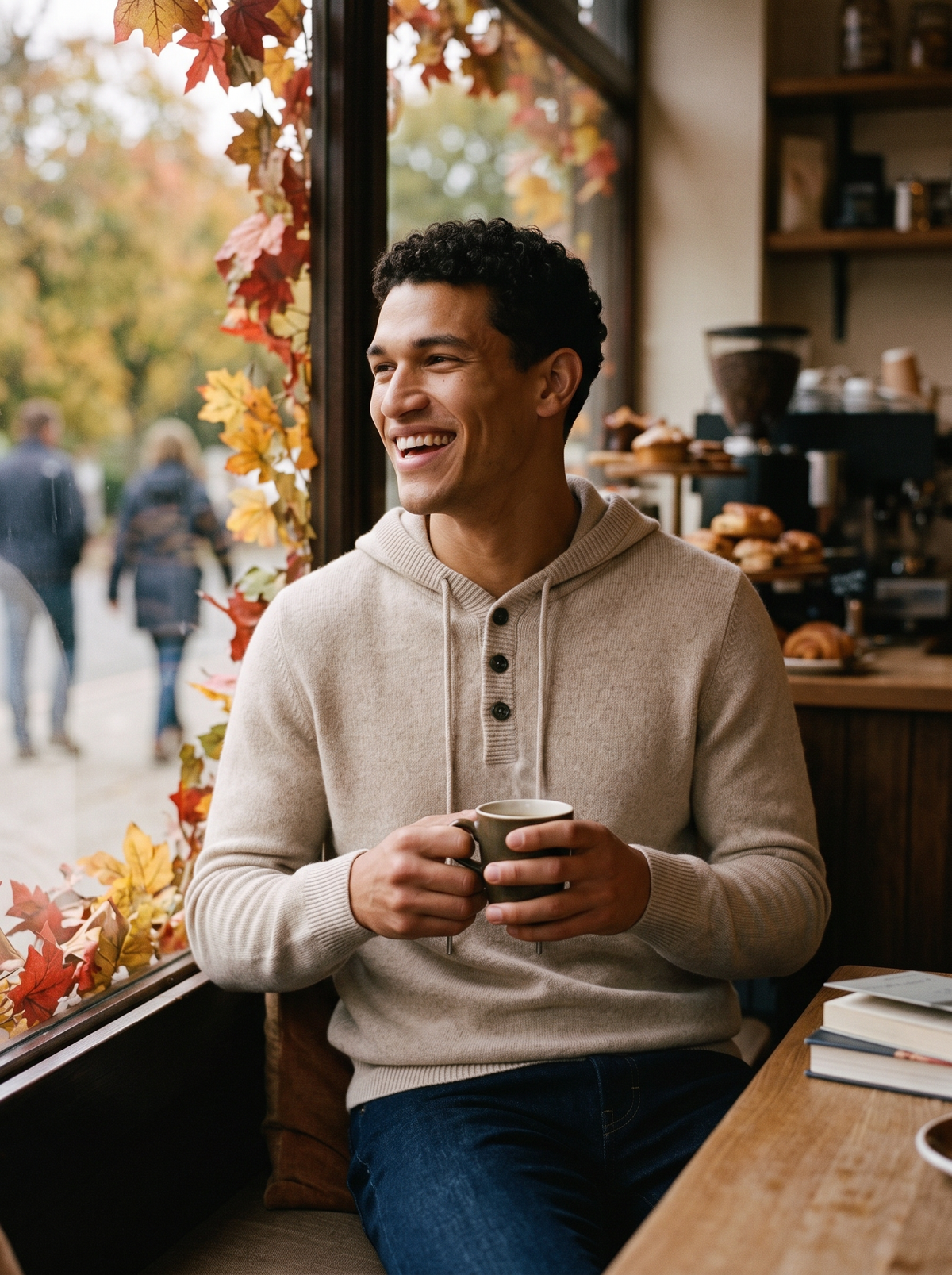 Men's Cashmere Button-Up Hoodie – Relaxed Fit Knit Hooded Sweater – Covert Club product image 4