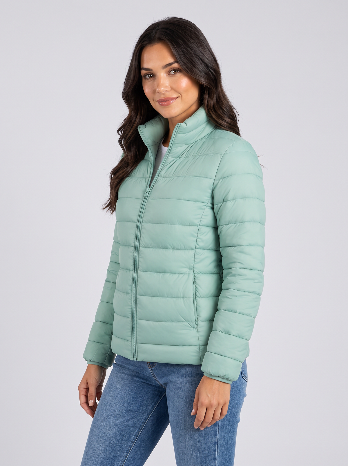 Women's Lightweight Puffer Jacket – Stand Collar Quilted Zip Jacket – Covert Club product image 7