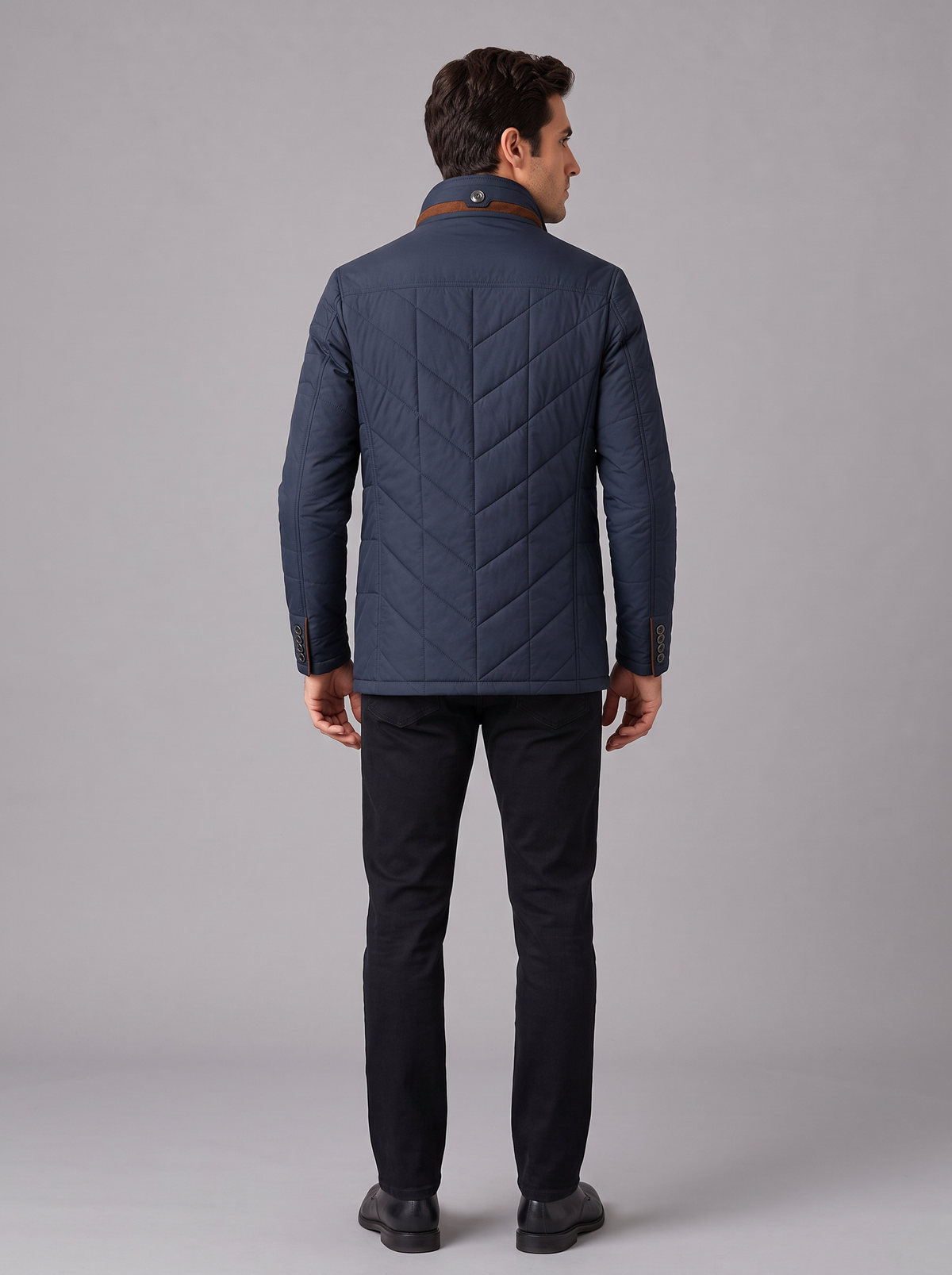 Men's Quilted Stand-Collar Jacket – Lightweight Padded Zip Coat – Covert Club product image 3