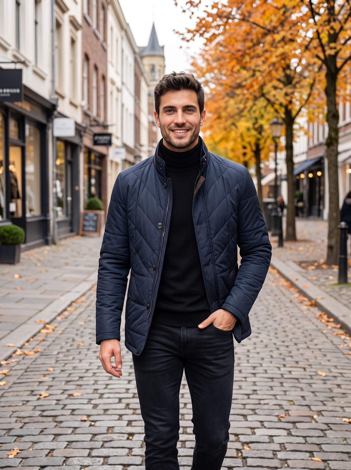 Men's Quilted Stand-Collar Jacket – Lightweight Padded Zip Coat – Covert Club product image 5