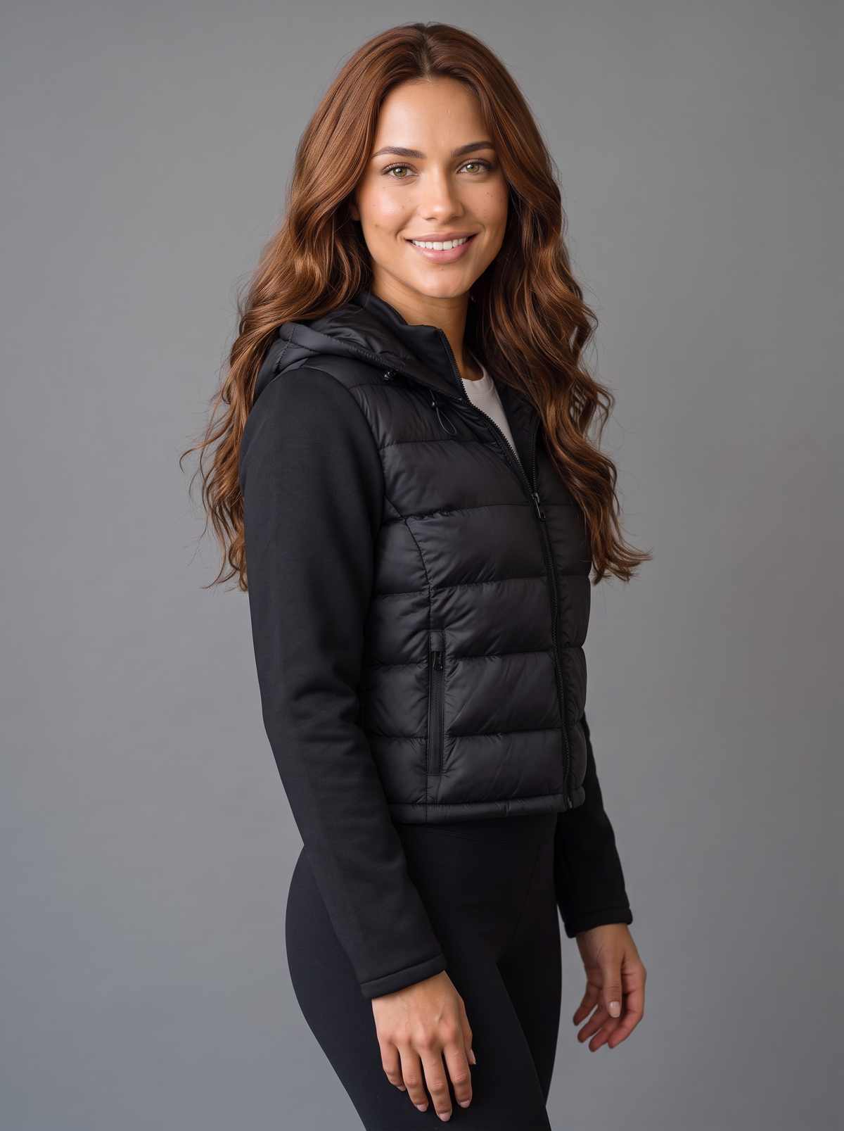 Women's Cropped Hooded Puffer Jacket – Lightweight Zip-Up Quilted Coat – Covert Club product image 3