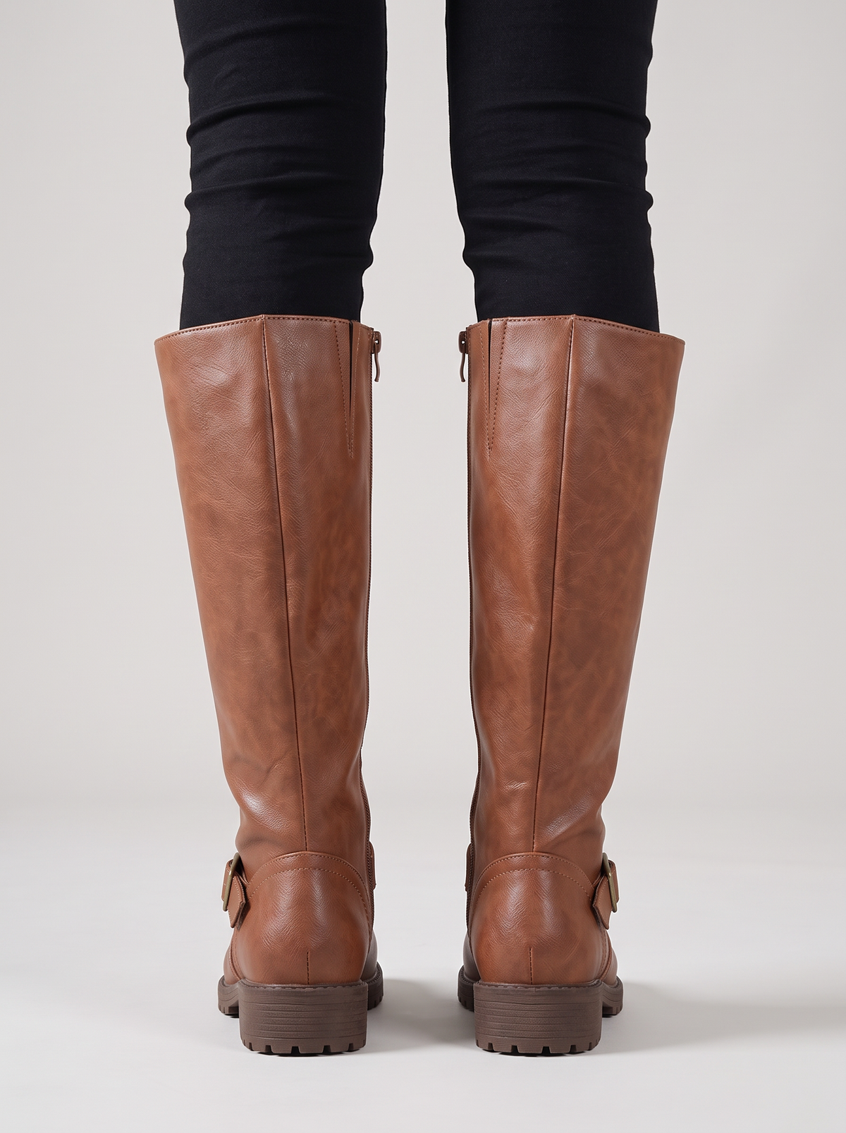 Women's Heeled Boots – Retro Low Heel Brown Boots, Comfortable Everyday Fit – Covert Club product photo 3