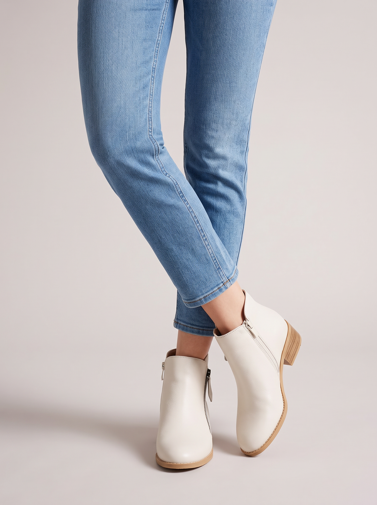 Women's Ankle Boots – Faux Leather Low Block Heel Boots with Zip – Covert Club product photo 6