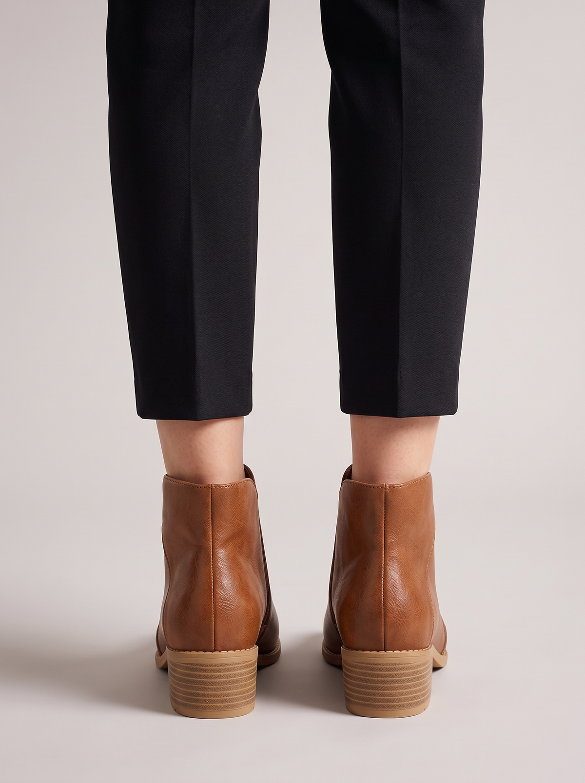 Women's Ankle Boots – Faux Leather Low Block Heel Boots with Zip – Covert Club product photo 3