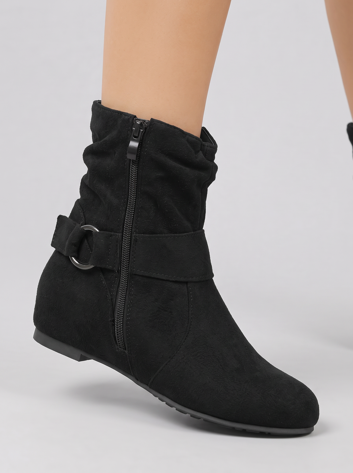 Women's Ankle Boots – Soft Slouch Wedge Boots with Side Zip – Covert Club product photo 4