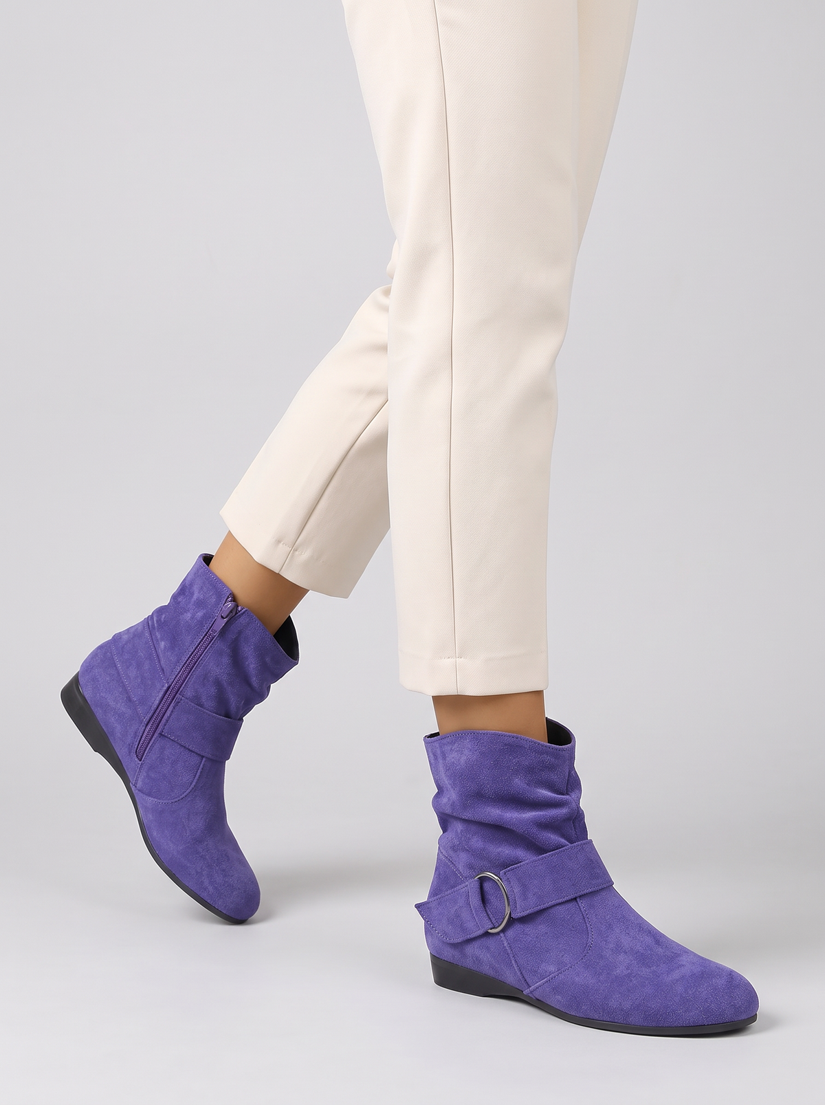 Women's Ankle Boots – Soft Slouch Wedge Boots with Side Zip – Covert Club product photo 5