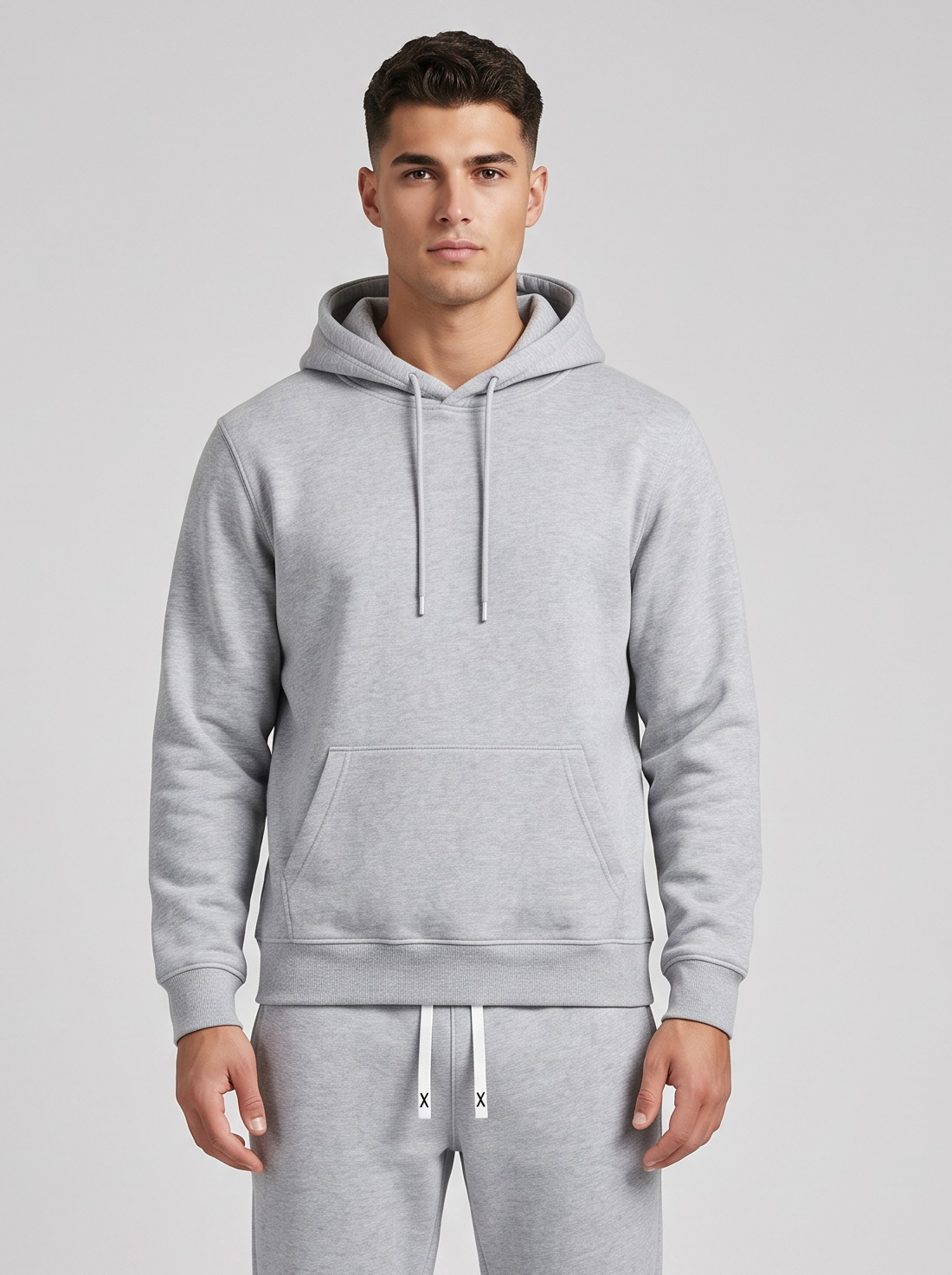 Men's Tracksuit Set – Hoodie & Joggers Two Piece in Grey – front view