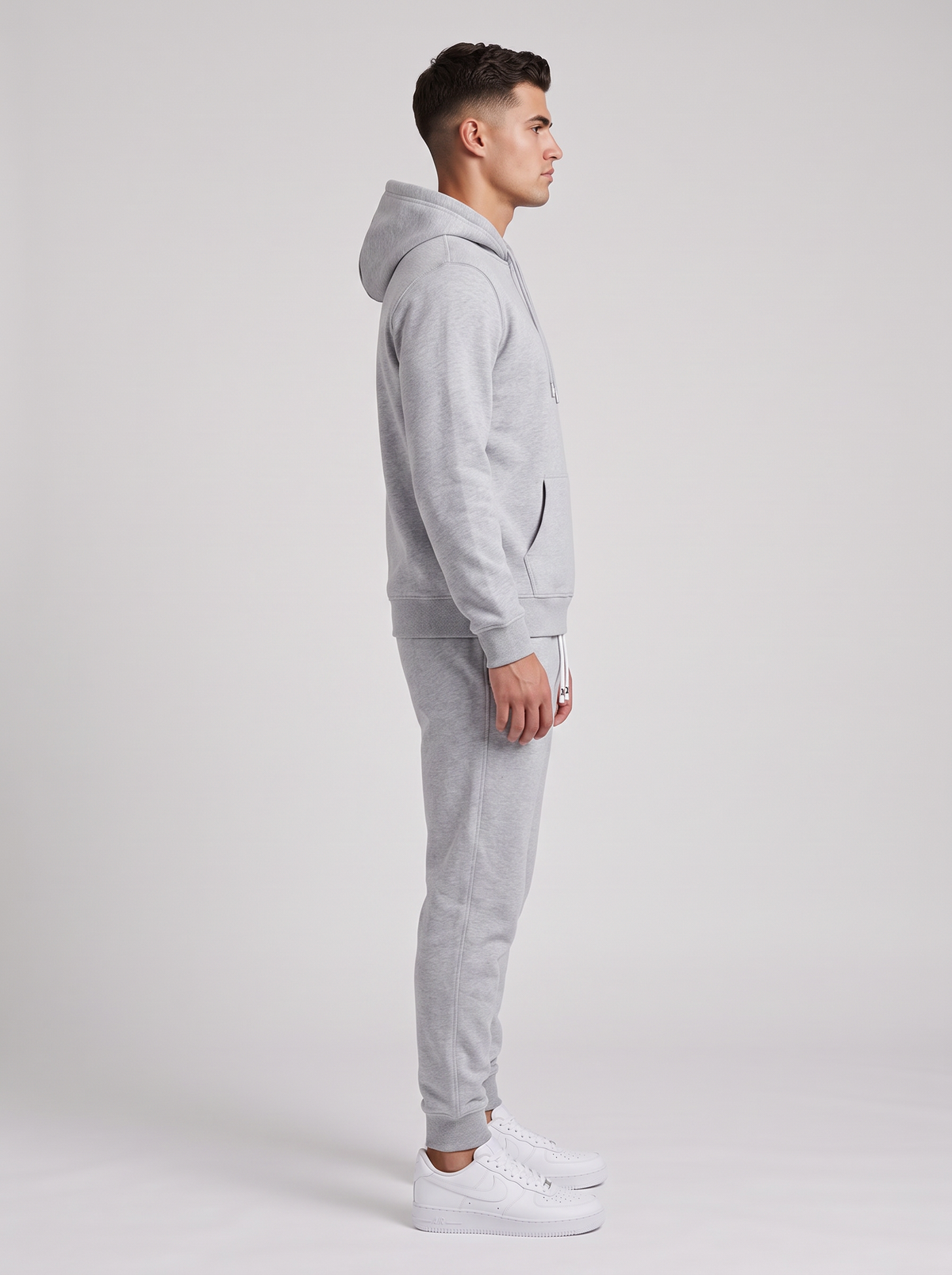 Men's Tracksuit Set – Hoodie & Joggers Two Piece in Grey – side view