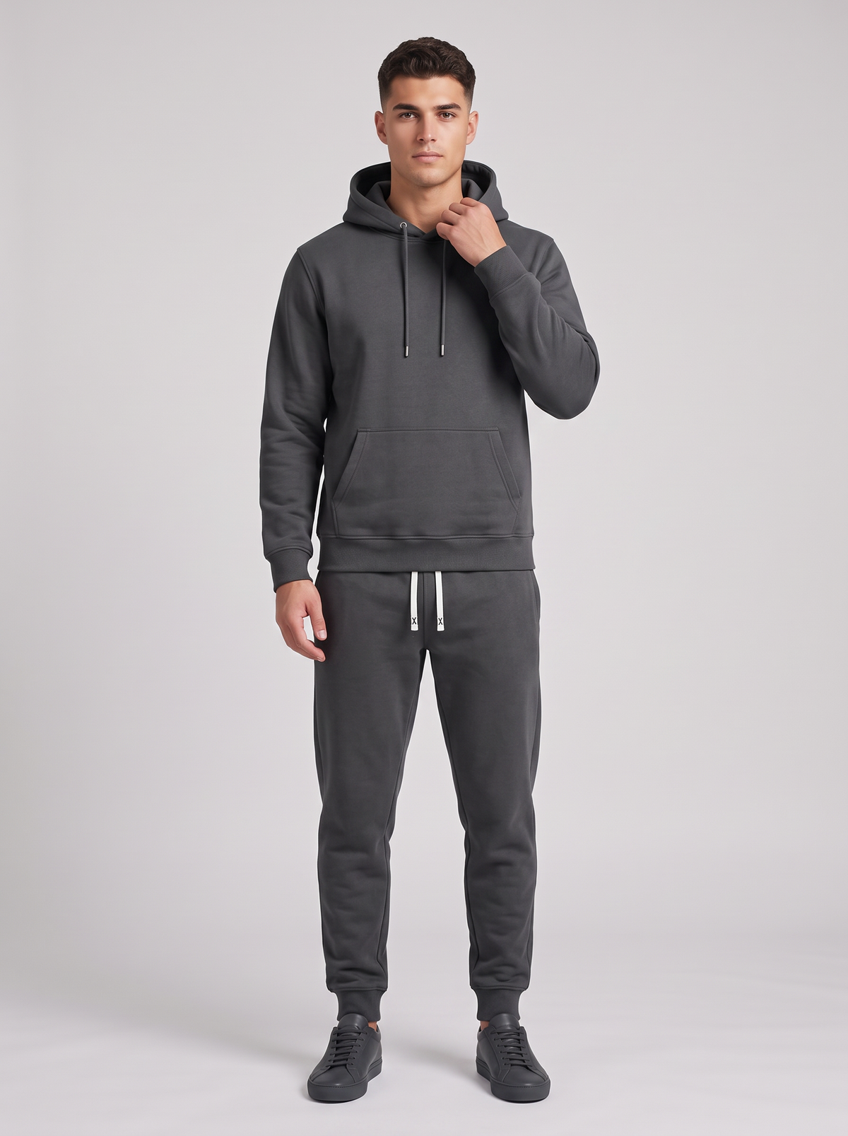 Men's Tracksuit Set – Hoodie & Joggers Two Piece in Dark Grey