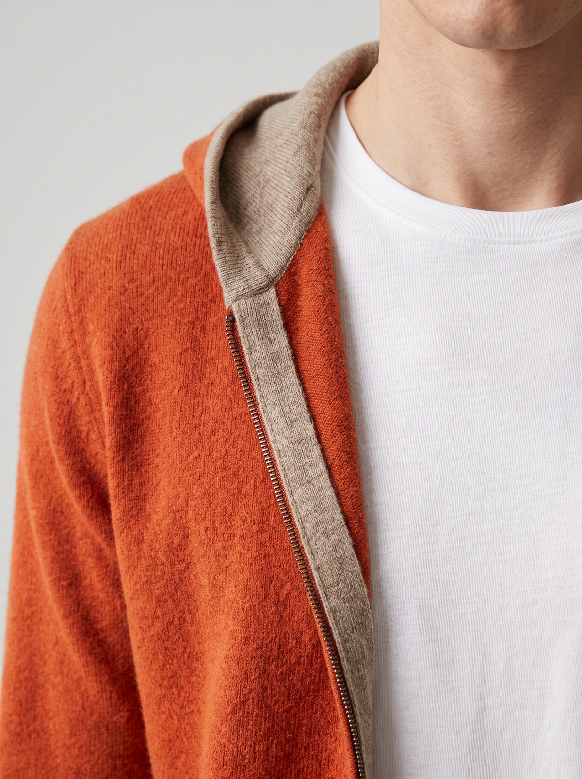 Men's Reversible Knitted Zip Up Hoodie – Fine Knit