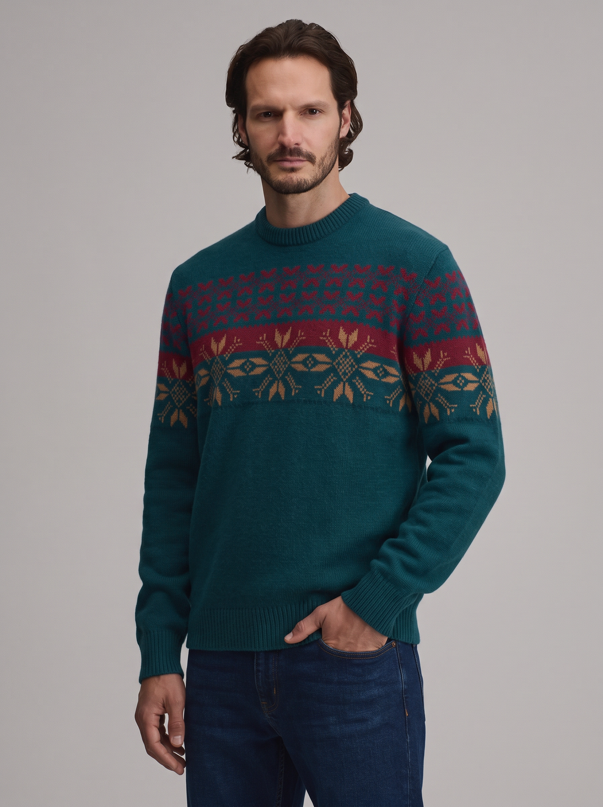 Men's Fair Isle Christmas Jumper – Crew Neck Knit