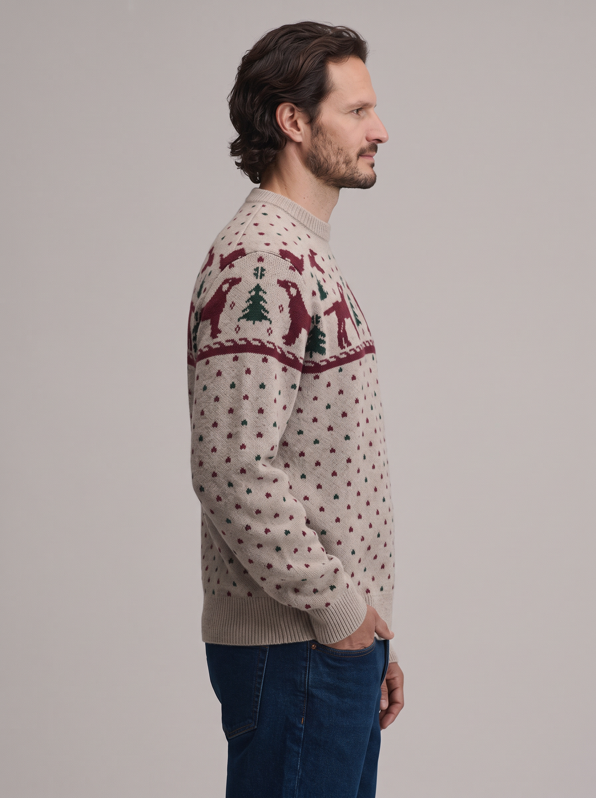 Men's Dog Pattern Christmas Jumper – Fair Isle Knit