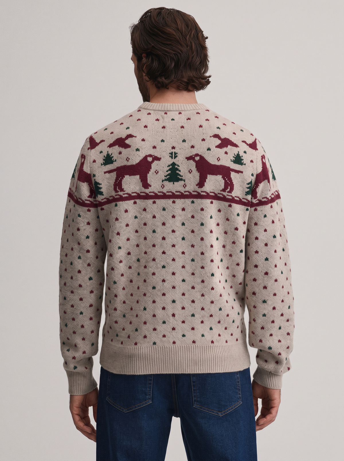 Men's Dog Pattern Christmas Jumper – Fair Isle Knit