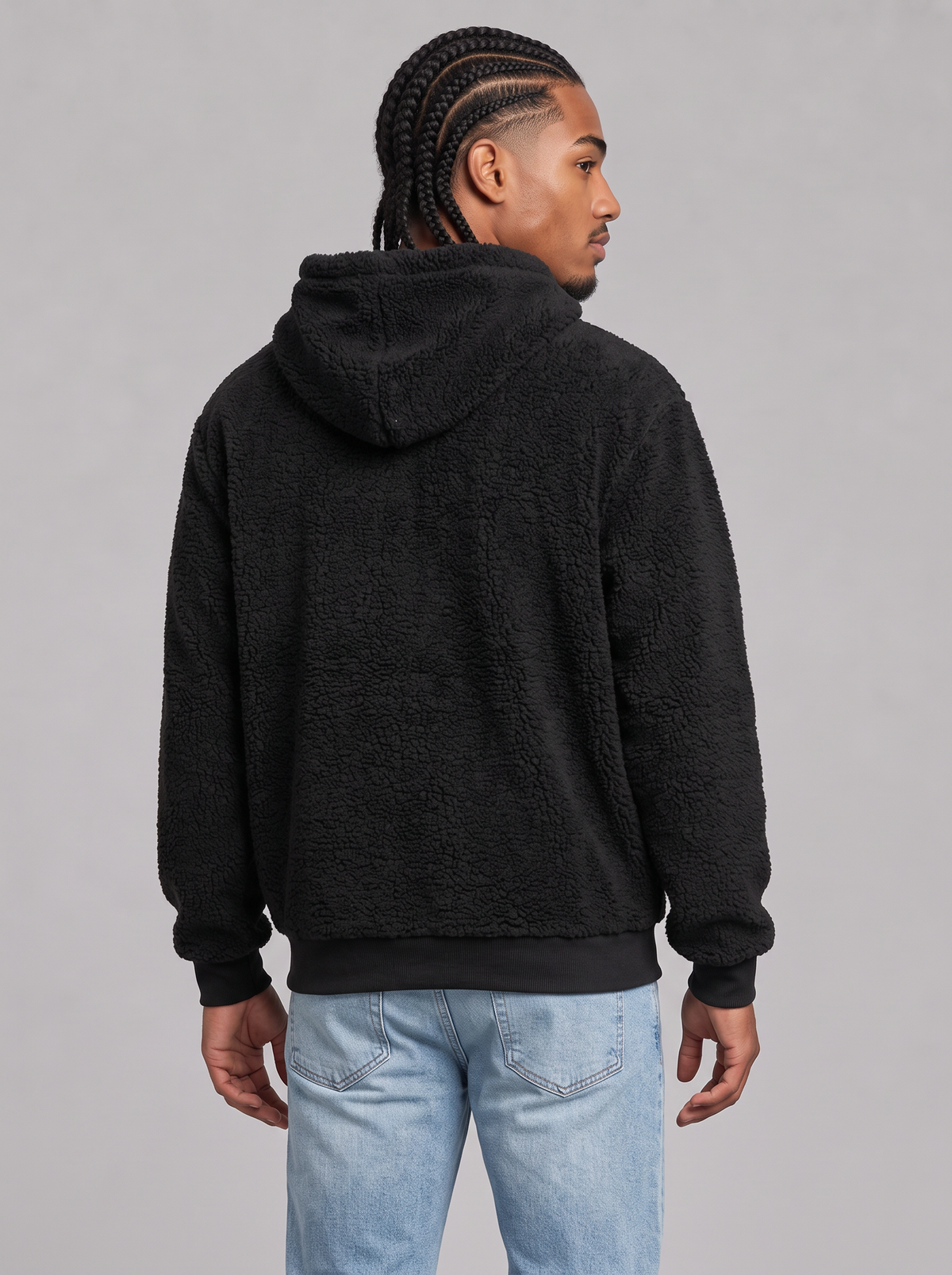Men's Fleece Hoodie – Plush Sherpa Pullover with Kangaroo Pocket