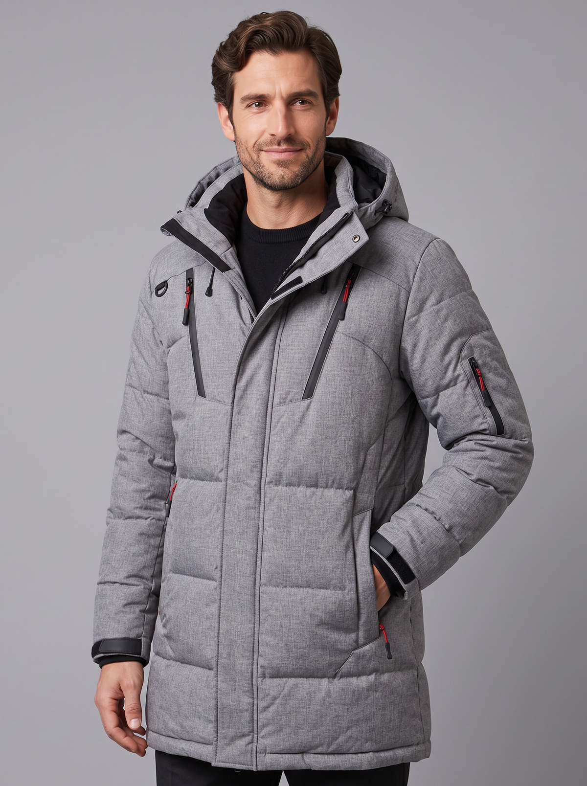 Men's Parka Coat – Hooded Padded Quilted Winter Coat