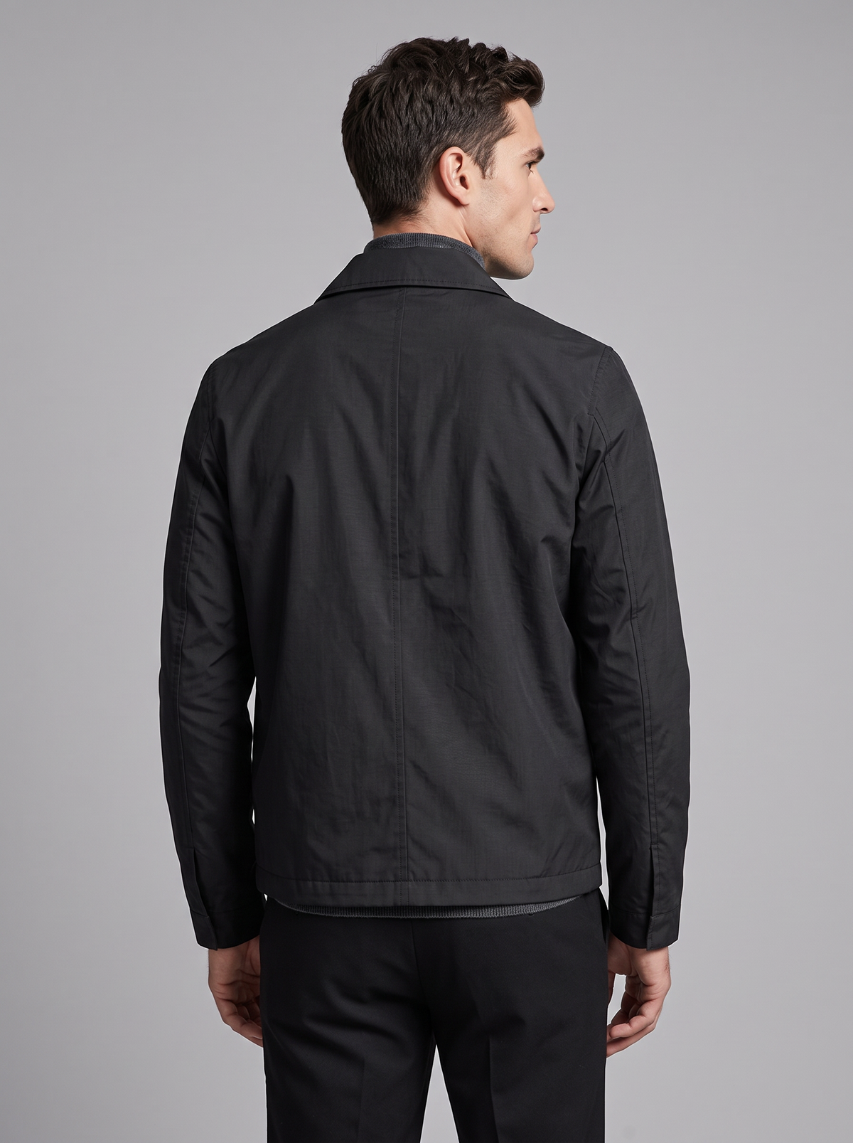 Men's Harrington Jacket – Lightweight Cotton Zip Jacket with Check Lining