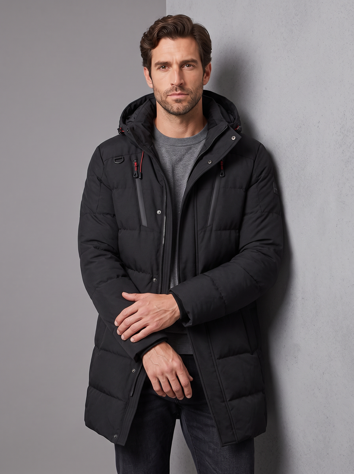 Men's Parka Coat – Hooded Padded Quilted Winter Coat