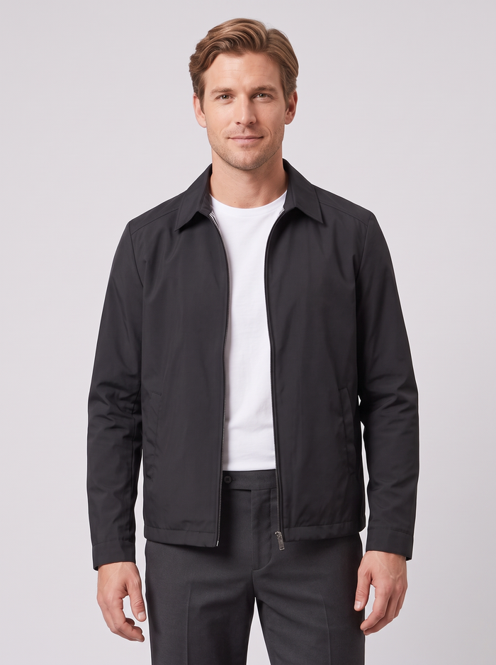 Men's Harrington Jacket in Black – front view