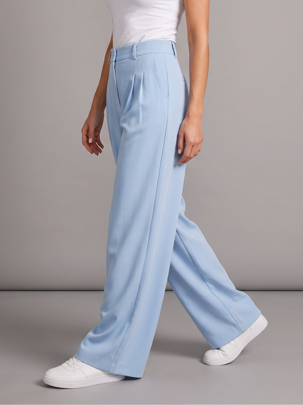 Women's Wide Leg Trousers – High Waisted Pleated Tailored Trousers