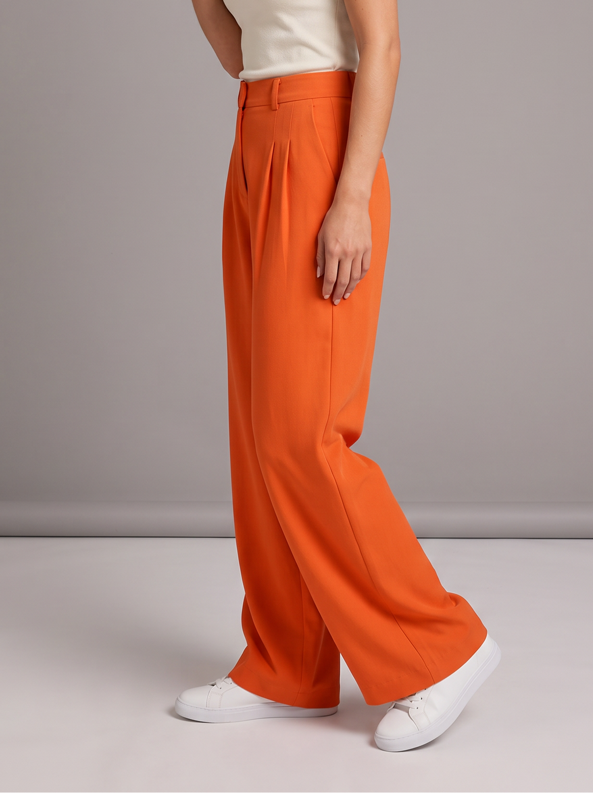 Women's Wide Leg Trousers – High Waisted Pleated Tailored Trousers