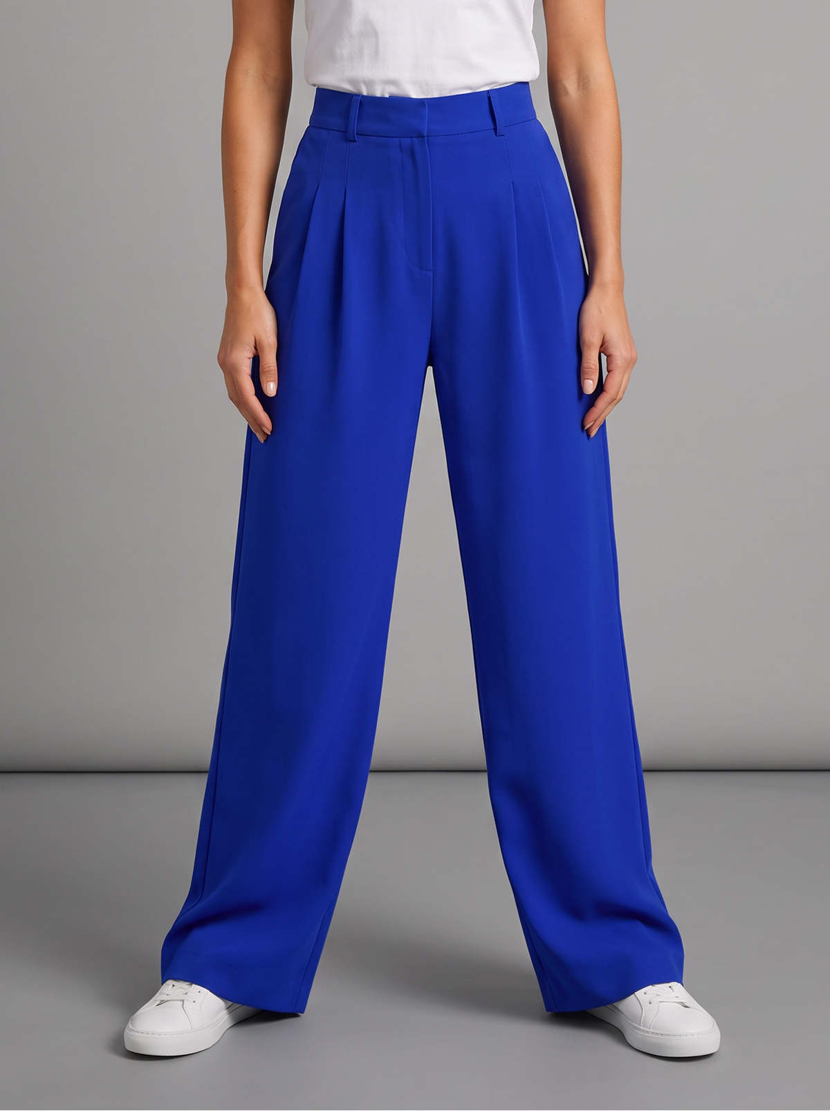 Women's Wide Leg Trousers – High Waisted Pleated Tailored Trousers
