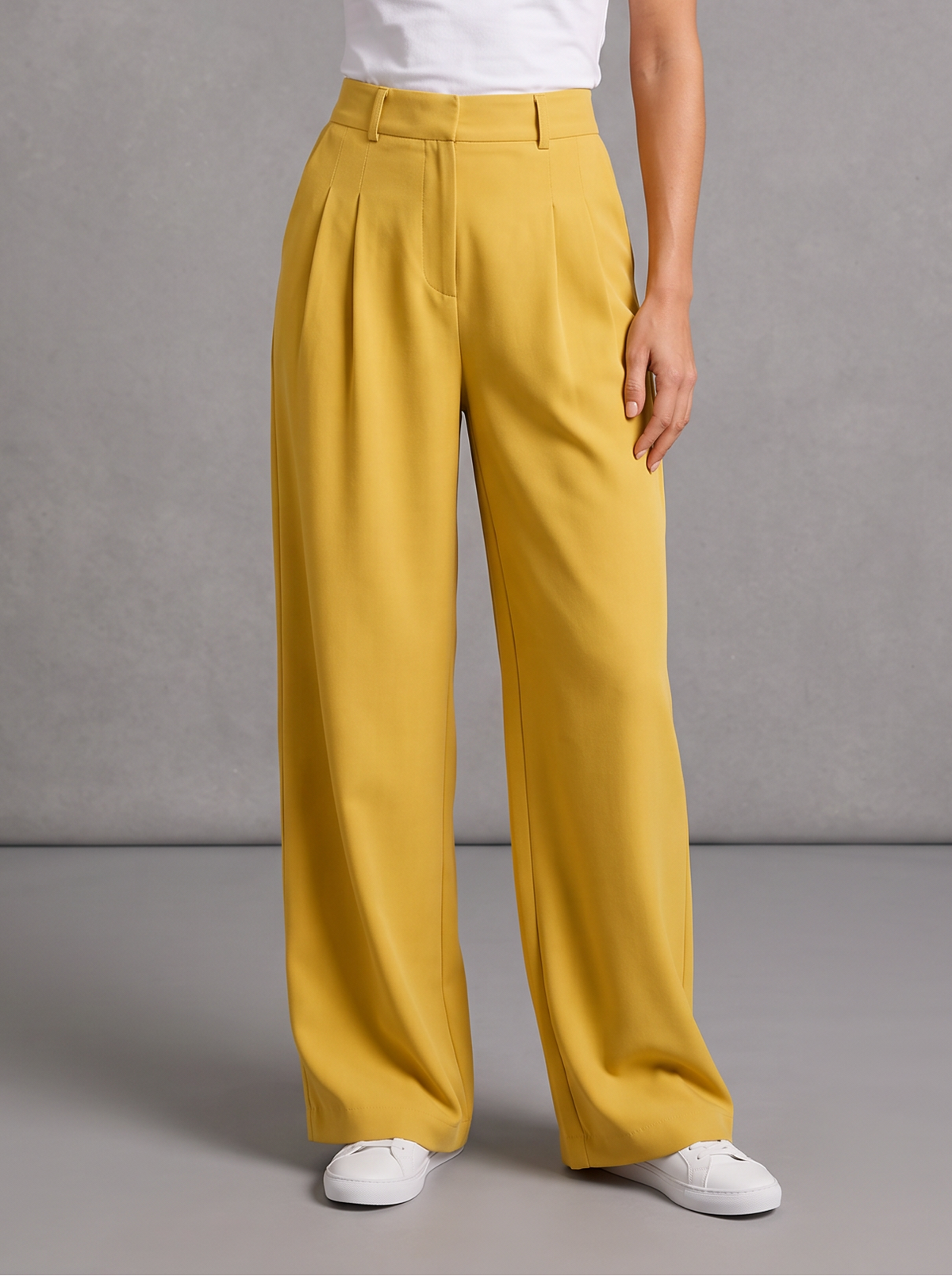 Women's Wide Leg Trousers – High Waisted Pleated Tailored Trousers