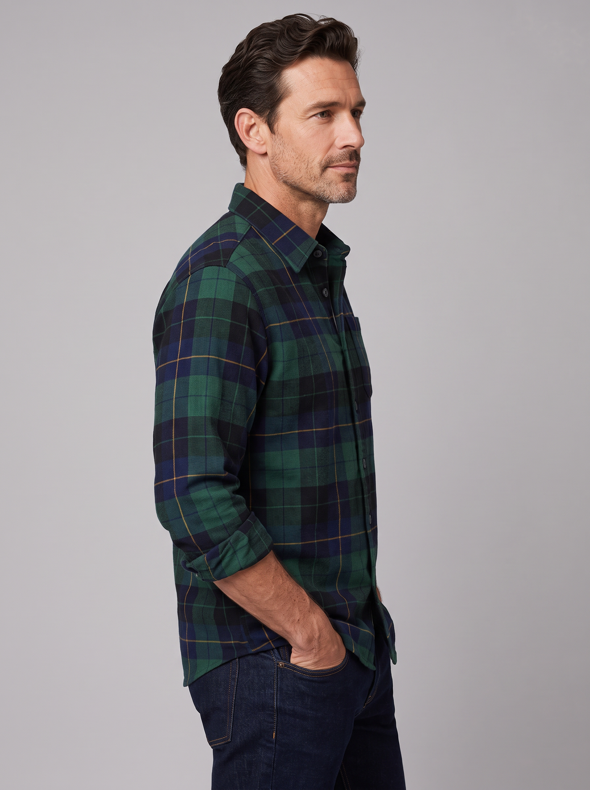 Men's Flannel Shirt – Classic Fit Check Shirt in Soft Cotton