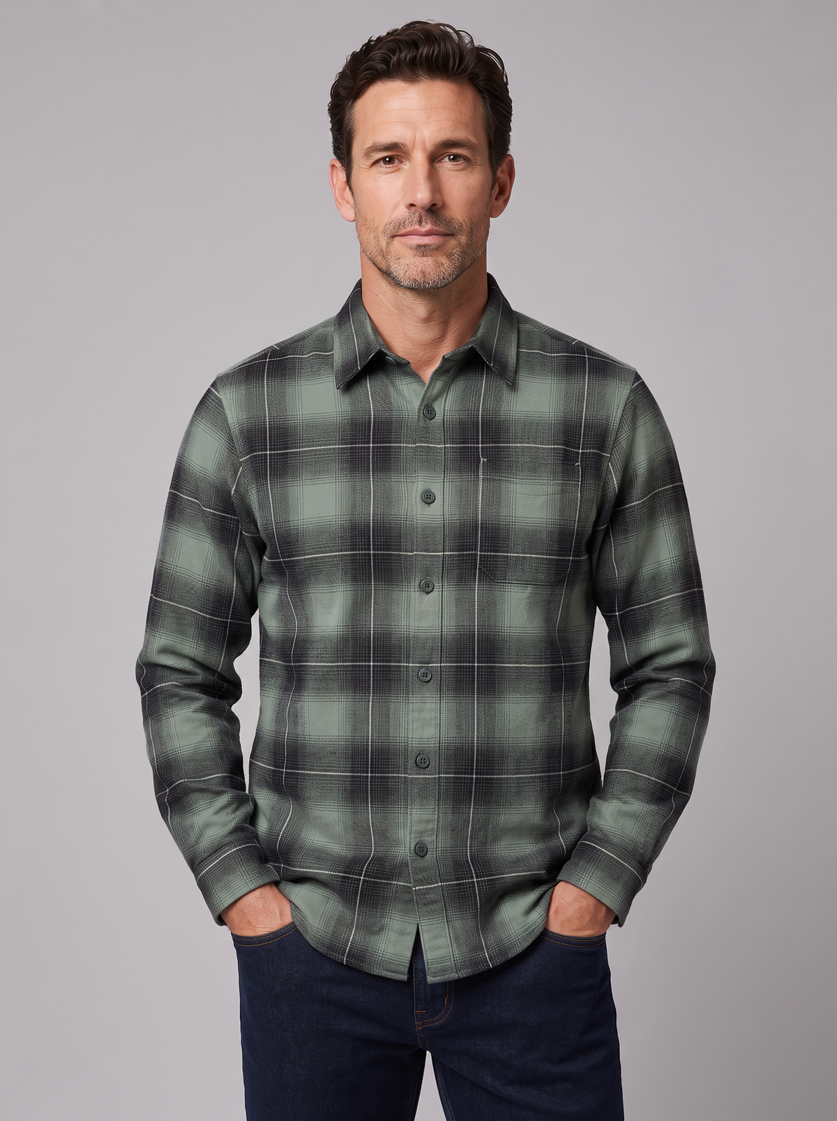 Men's Flannel Shirt – Classic Fit Check Shirt in Soft Cotton