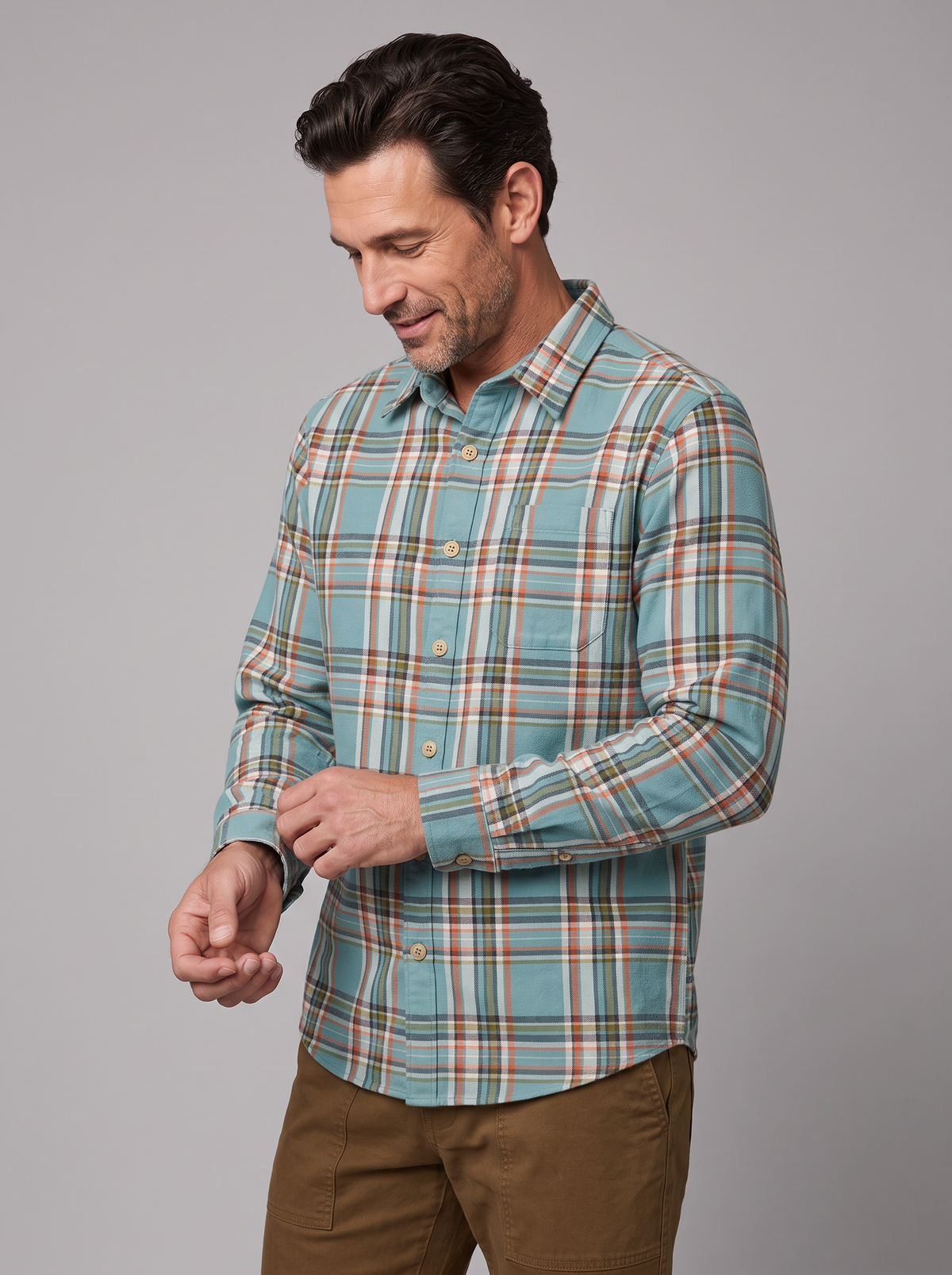 Men's Flannel Shirt – Classic Fit Check Shirt in Soft Cotton