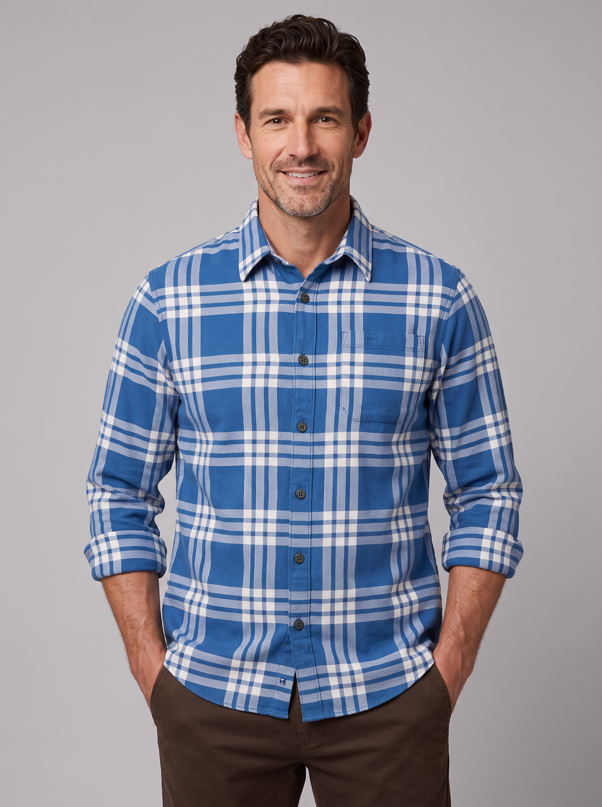 Men's Flannel Shirt – Classic Fit Check Shirt in Soft Cotton