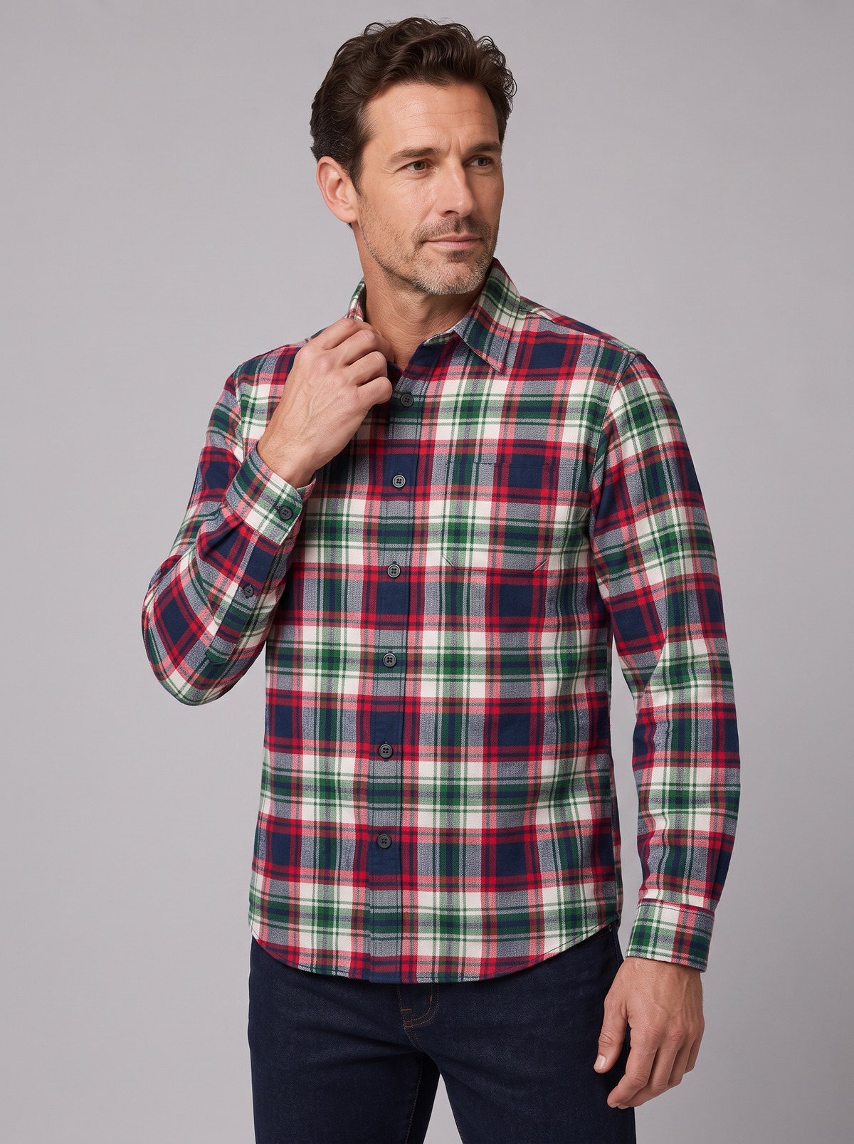 Men's Flannel Shirt – Classic Fit Check Shirt in Soft Cotton
