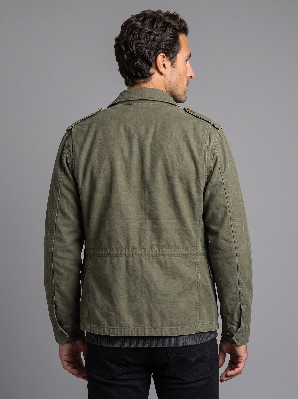 Men's Field Jacket – Vintage Military Jacket with Four Flap Pockets