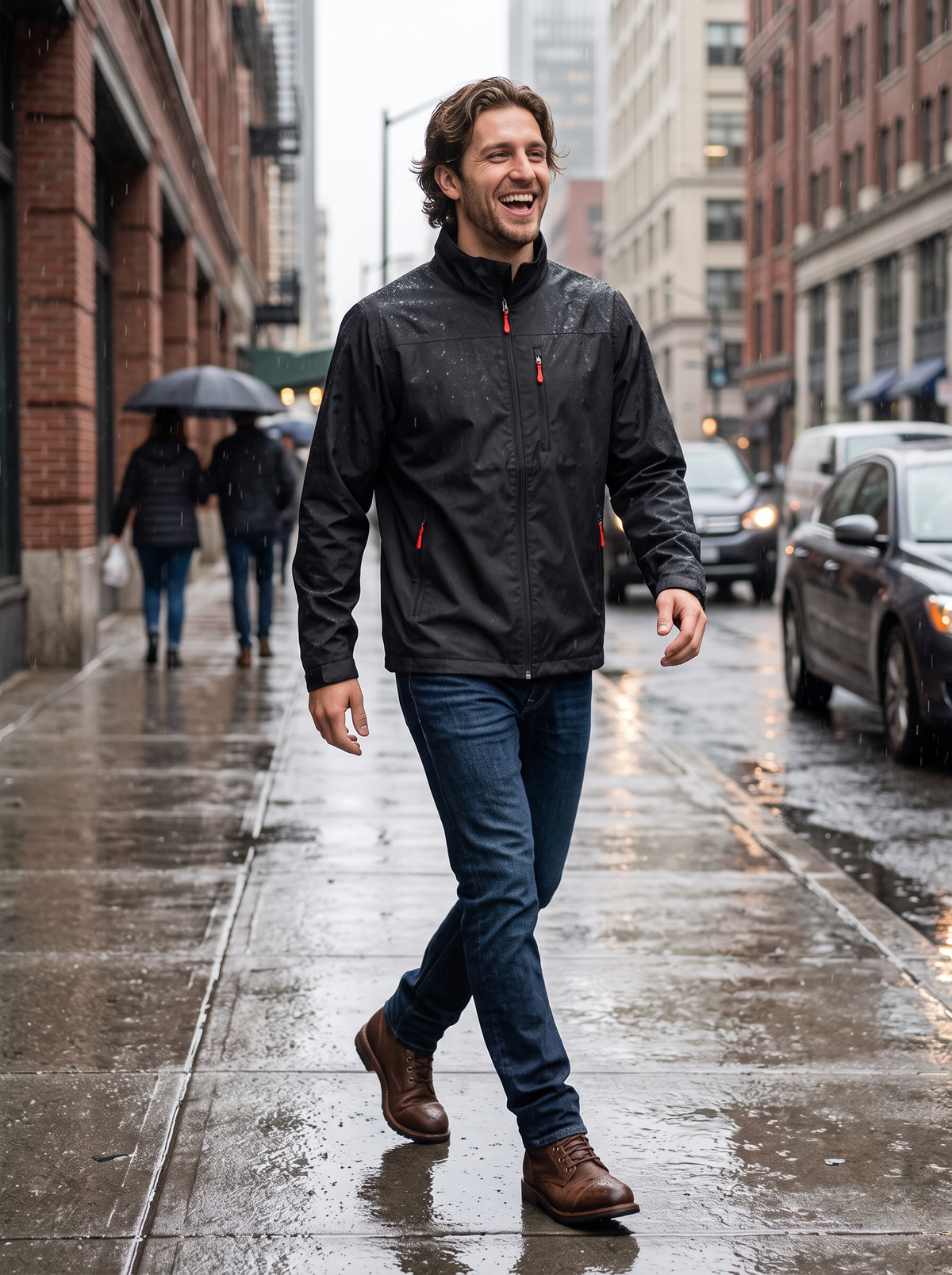 Men's Waterproof Jacket – Lightweight Rain Jacket with Stand Collar