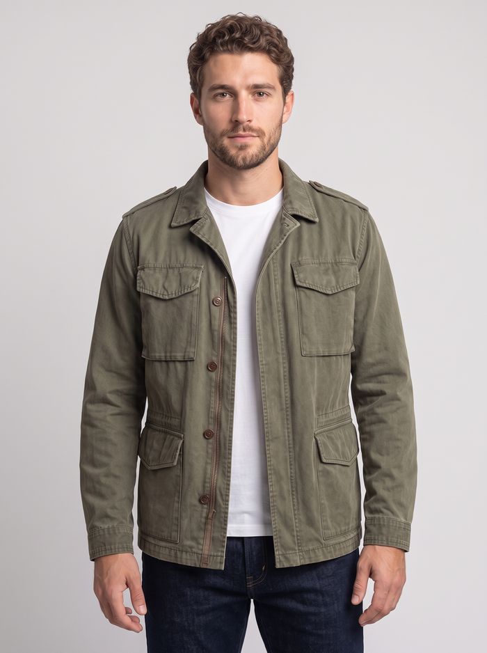 Men's Field Jacket in Green – front view