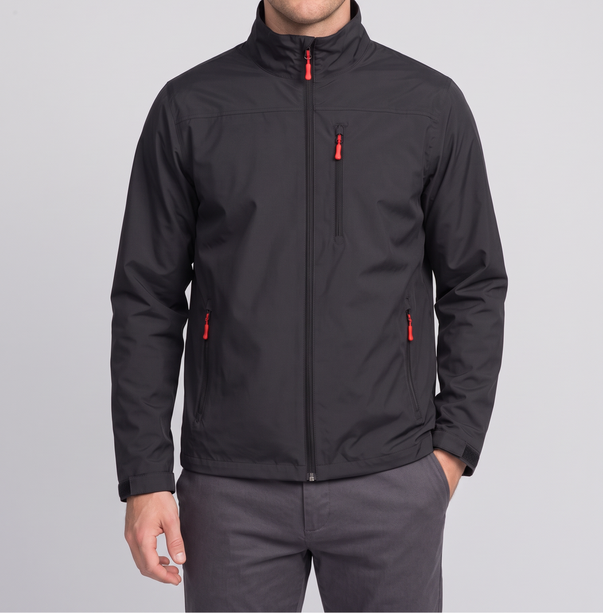 Men's Waterproof Jacket in Black – front view