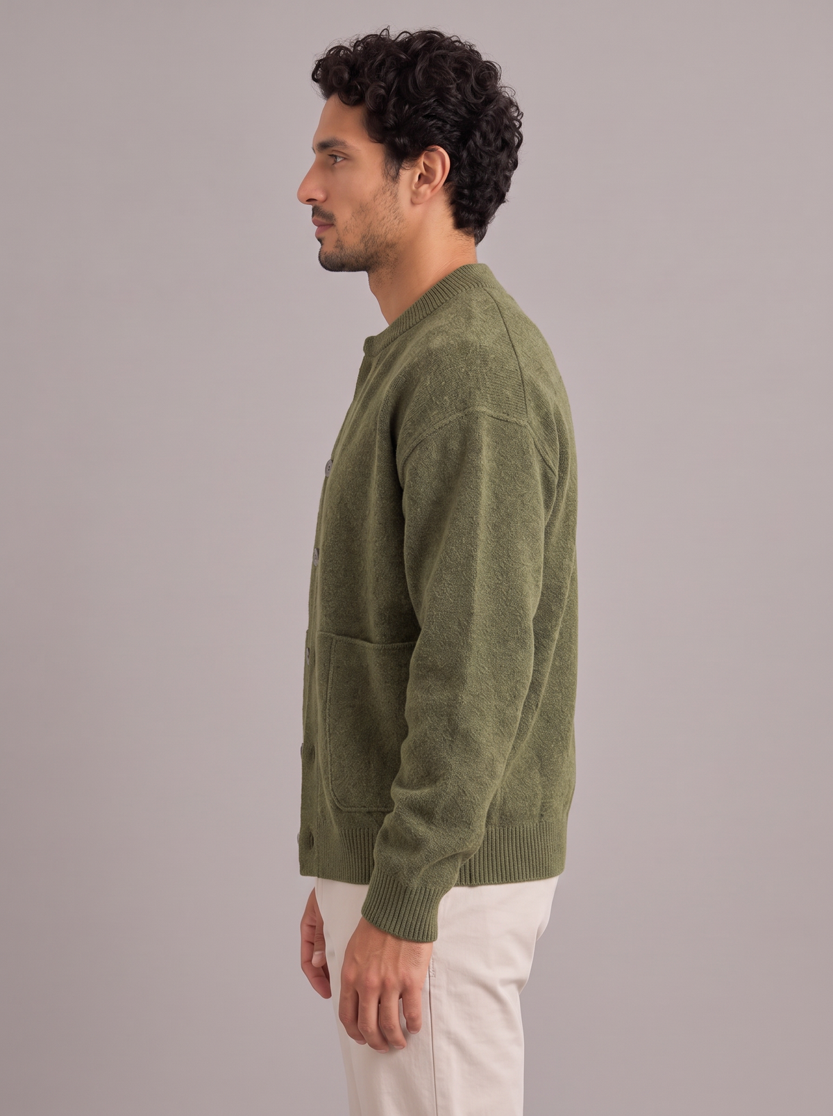 Men's Knitted Jacket – Button Cardigan with Pockets