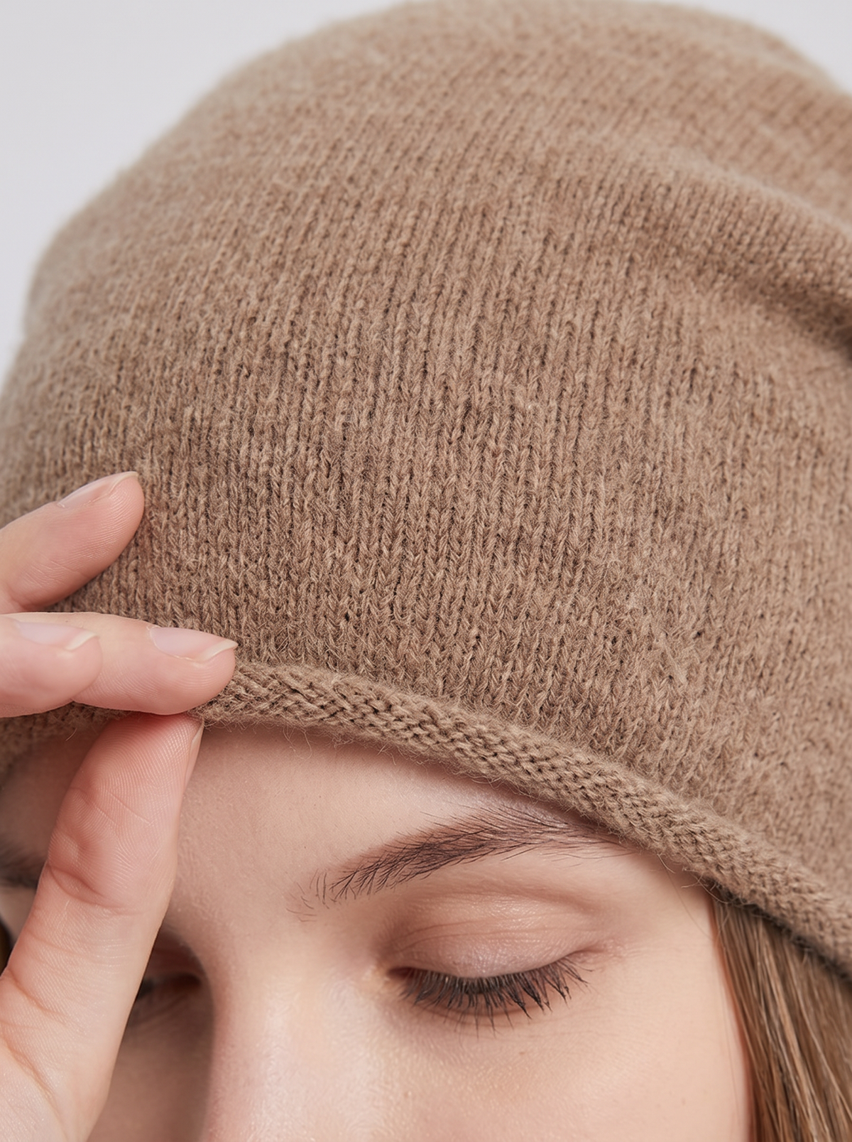 Women's Fluffy Slouch Beanie – Soft Brushed Knit Winter Hat