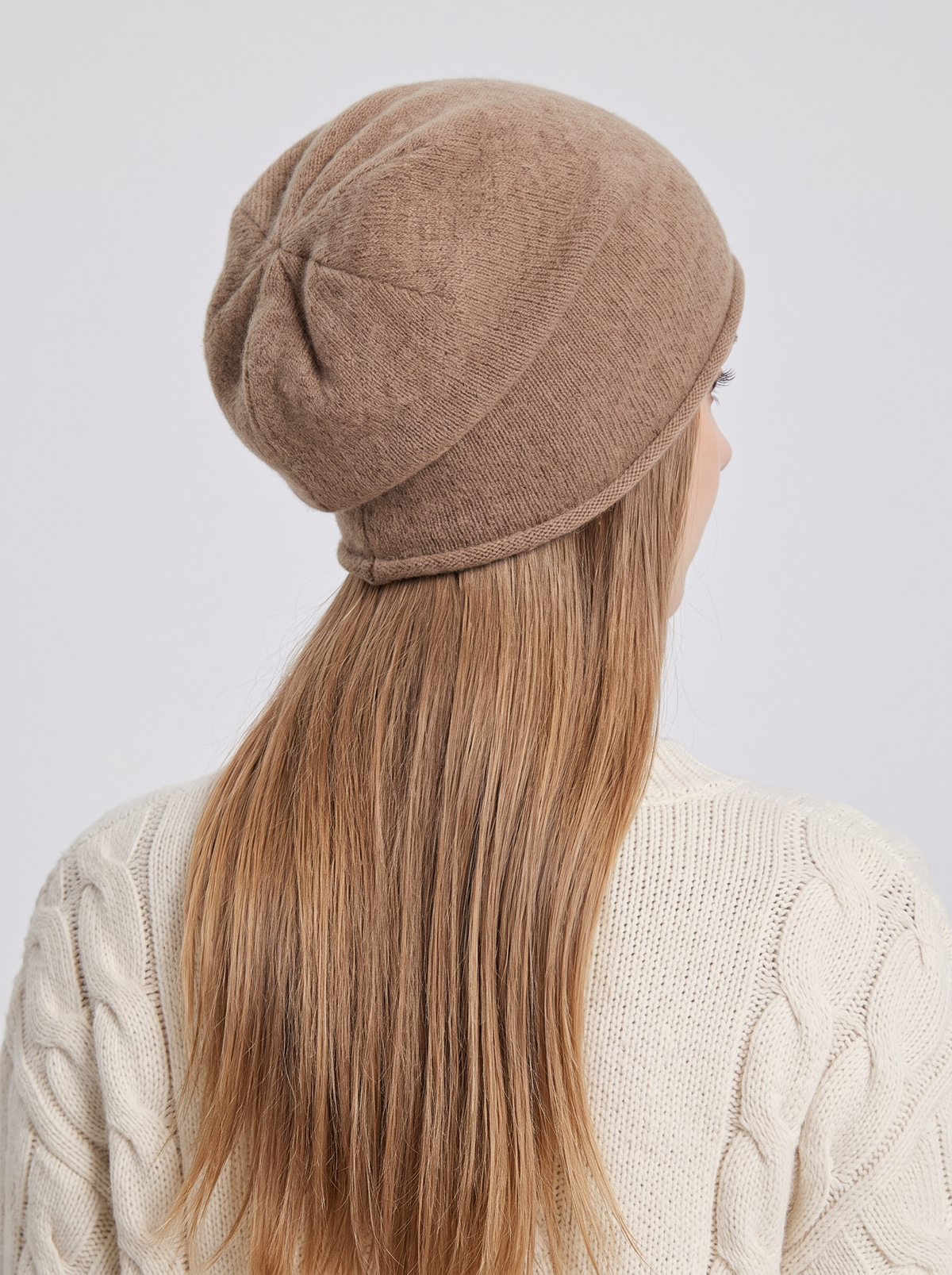 Women's Fluffy Slouch Beanie – Soft Brushed Knit Winter Hat