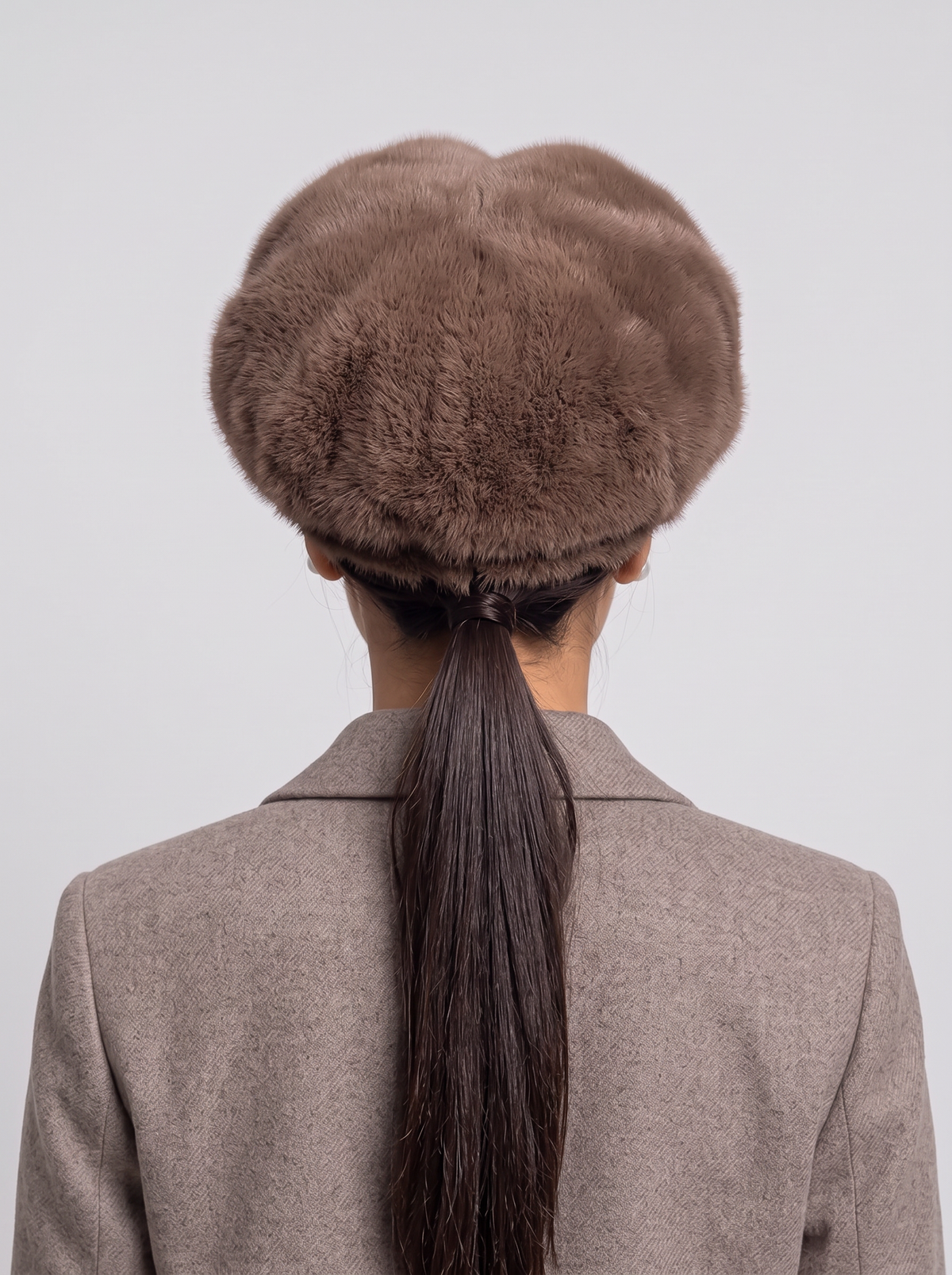 Women's Fluffy Faux Fur Newsboy Cap – Peaked Winter Hat